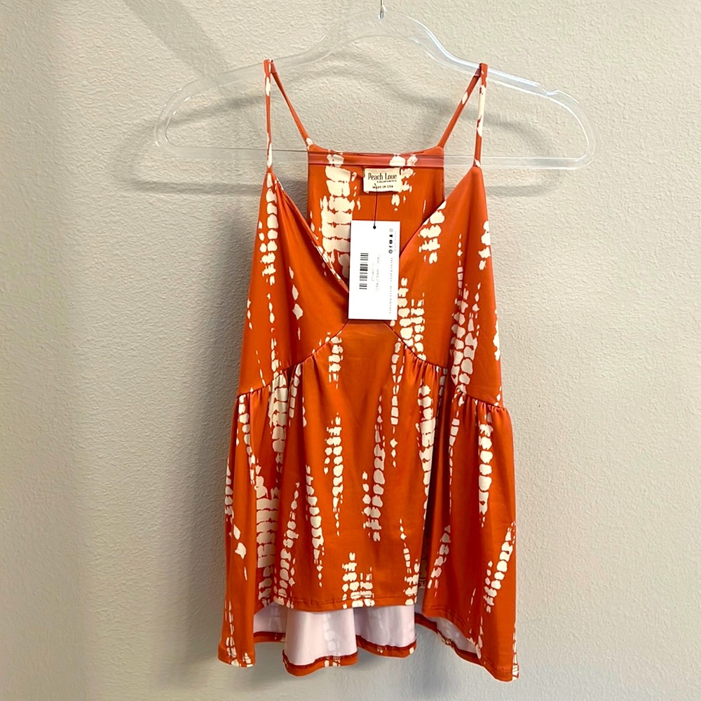 Nanamacs Boutique - Size Small- Coral and Cream Tank
